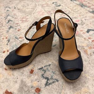 Navy Wedge Sandals